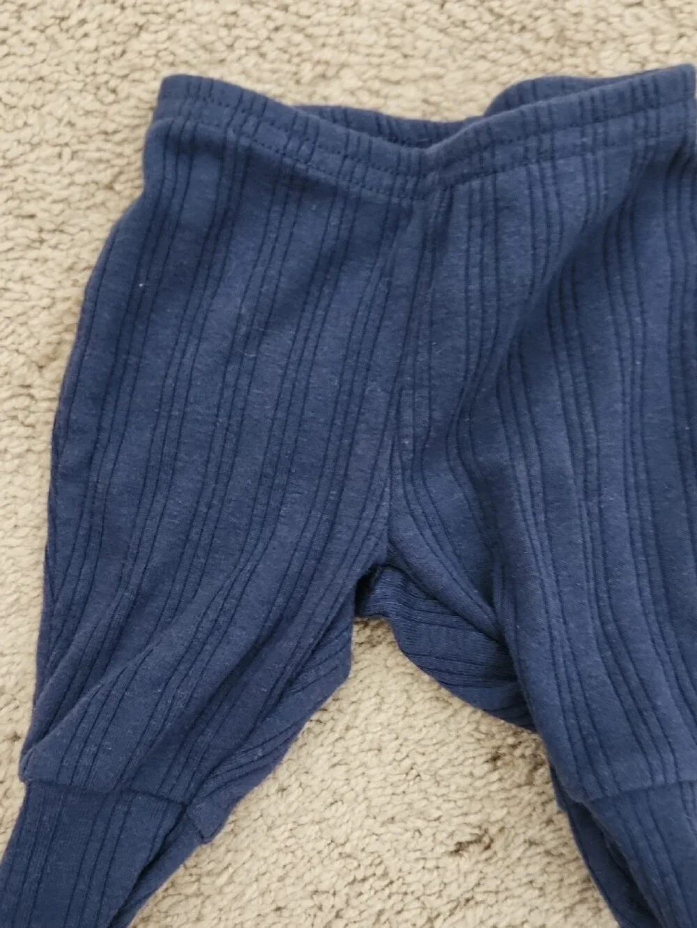 Carter's Ribbed Jogger Pants in Navy and Light Blue